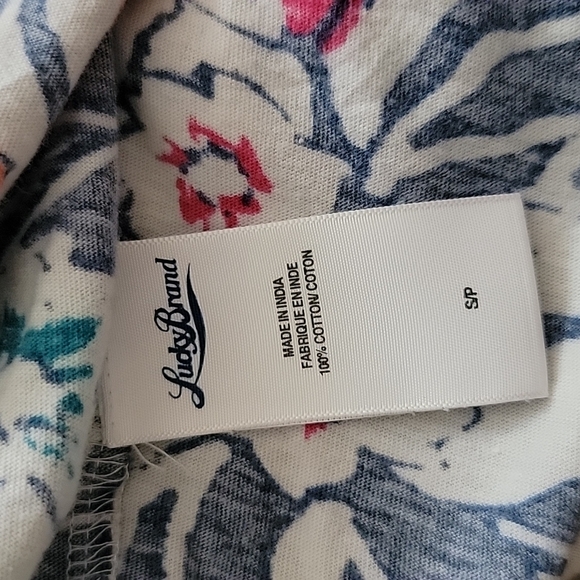 Lucky Brand Floral Dress Size Small White Blue - Picture 4 of 4